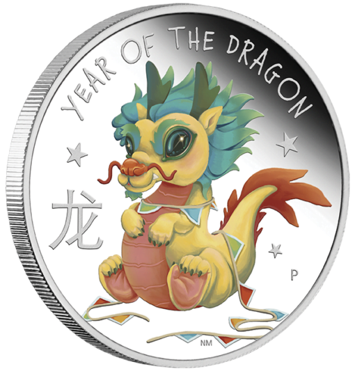 2024 baby dragon 1/2oz coloured silver proof coin
