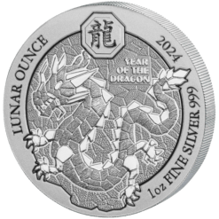 2024 Year of the Dragon Rwanda 1oz Silver Bullion Coin