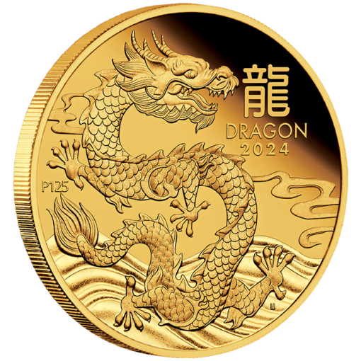 2024 year of the dragon 1/10oz gold proof coin