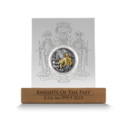 2023 malta knights of the past 2oz antiqued gilded silver high relief coin