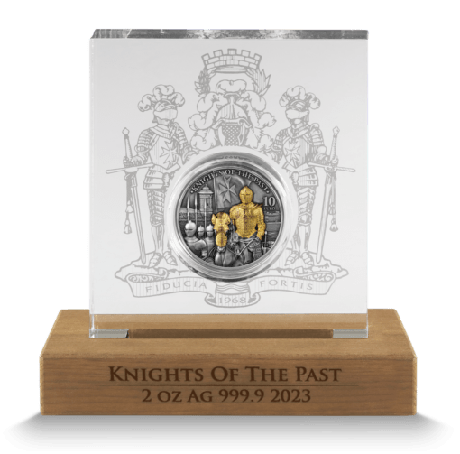 2023 malta knights of the past 2oz antiqued gilded silver high relief coin