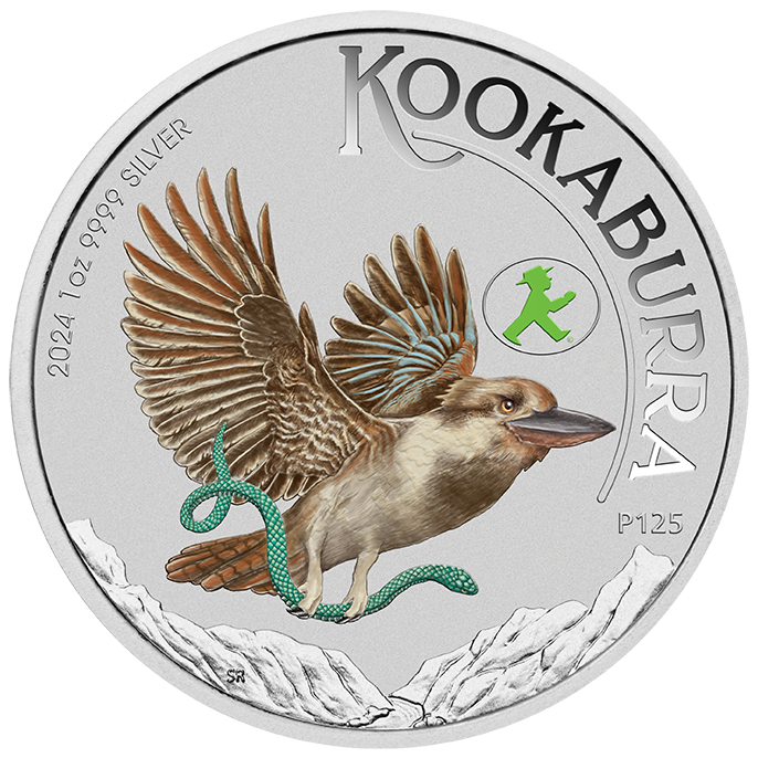 2024 Australian Kookaburra with Green Ampelmann Privy 1oz Silver Coin