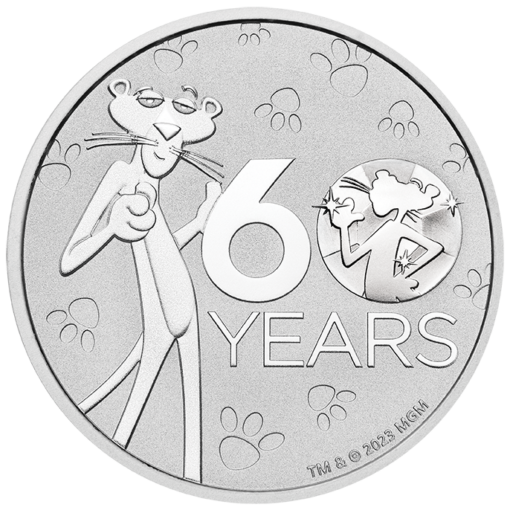2024 pink panther 60th anniversary 1oz. 9999 silver coin in card