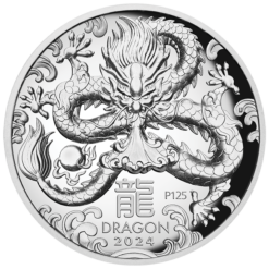2024 Year of the Dragon 1oz .9999 Silver Proof High Relief Coin - Lunar Series III