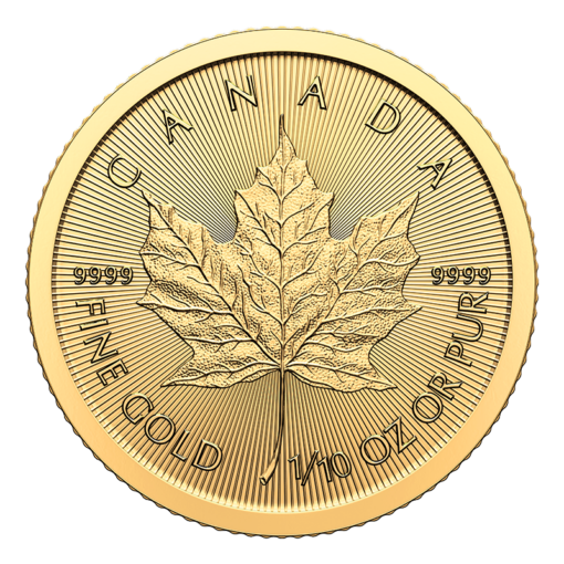 2024 maple leaf 1/10oz. 9999 gold bullion coin