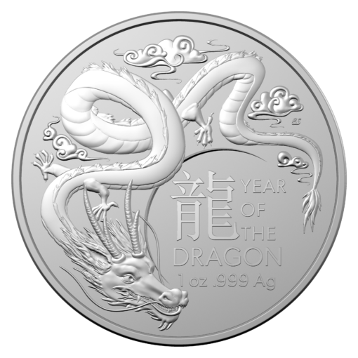 2024 $1 lunar series - year of the dragon 1oz. 999 silver bullion coin