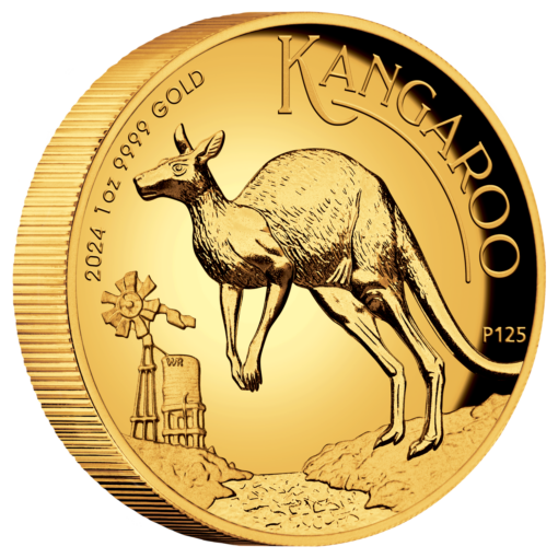 2024 australian kangaroo 1oz. 9999 gold proof high relief coin