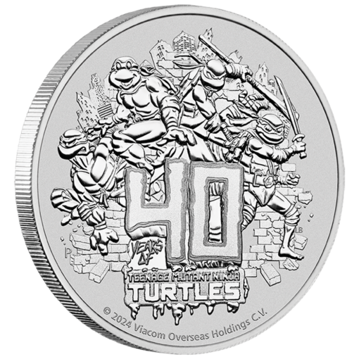 2024 teenage mutant ninja turtles 40th anniversary 1oz. 9999 silver coin in card