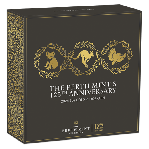 2024 the perth mint's 125th anniversary 1oz. 9999 gold proof coin