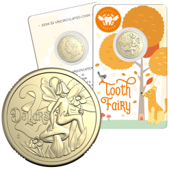 2024 $2 Tooth Fairy Uncirculated Coin in Card - AlBr