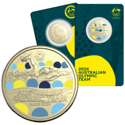 2024 $1 Australian Olympic Team Coloured Uncirculated Coin in Card
