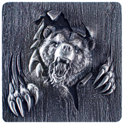 Furious beasts - bear 2oz. 999 silver stackable