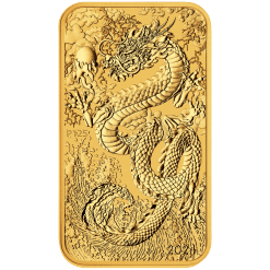 2024 Dragon 1oz .9999 Gold Bullion Rectangular Coin
